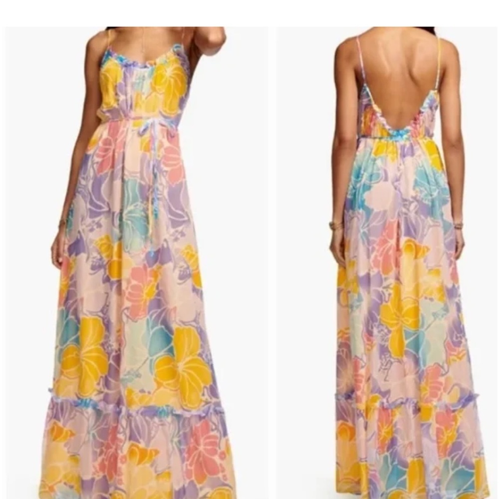 NWOT Ramy Brook Vibrant Floral Backless Dress Sz XXS